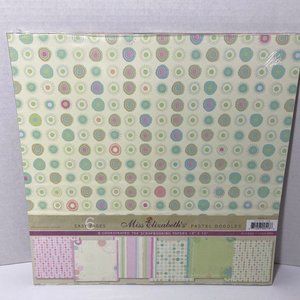 Scrapbook Paper 12 x 12 6 Pack Pastel Doodles Miss Elizabeth's